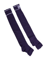 Dolce & Gabbana Purple Cotton DG Logo Print Open Toe Socks -   -  Dolce & Gabbana.